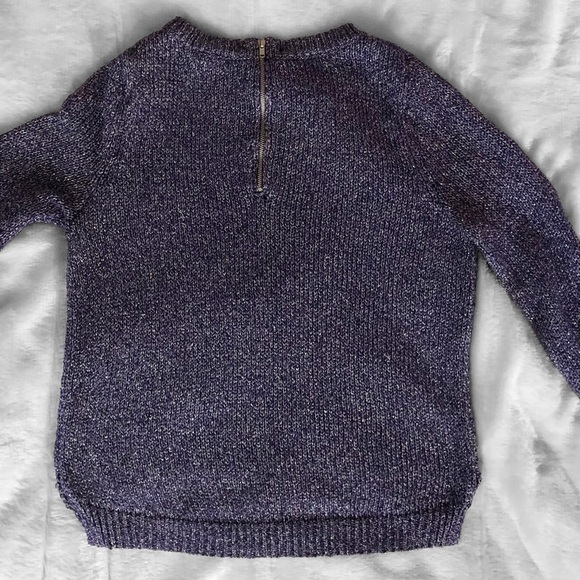 h&m Metallic High Low Sweater in Blue Size 6 - Picture 6 of 8